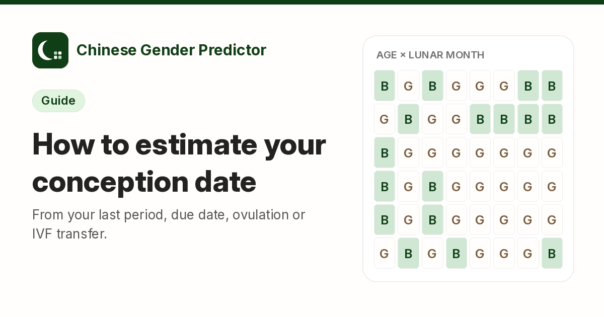 Illustration with the headline 'How to estimate your conception date'